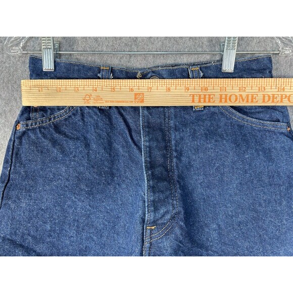 Vintage Levi's Denim Shorts Blue Women Orange Tab Button Fly Size 29 - Picture 10 of 12